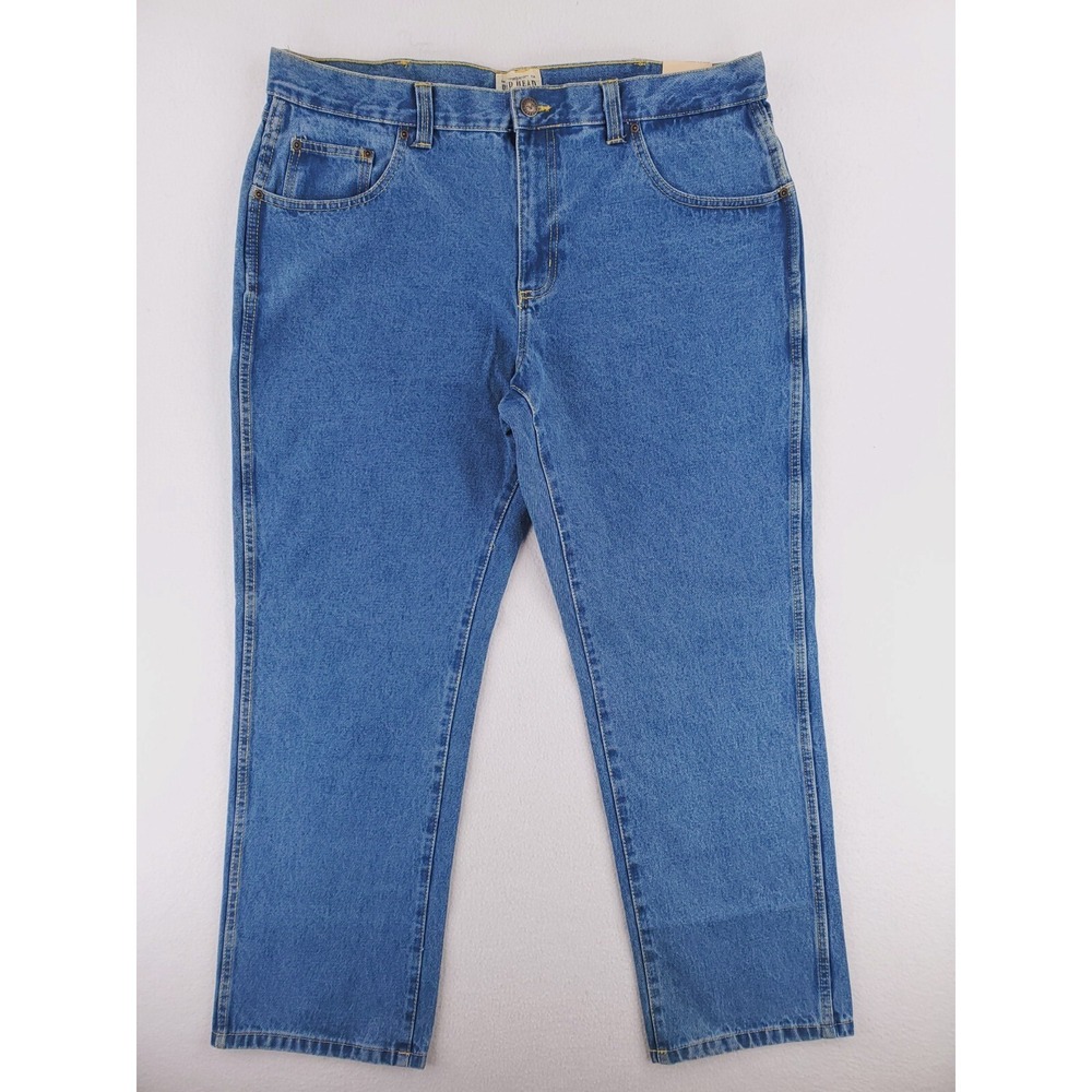 RedHead‎ Jeans Mens 40x32 Classic Tapered Pants Heavy Denim Stone Wash Workwear